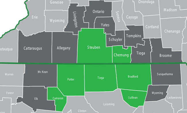 Northern PA and Southern NY