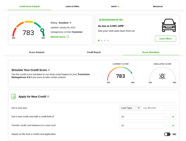 Credit Score Simulator